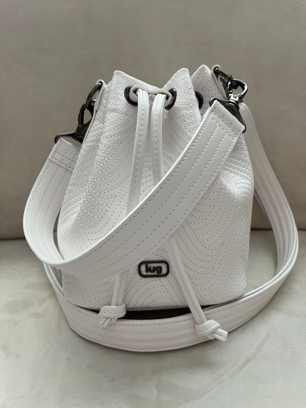 LUG - Whirlybird Satin Luxe Vegan Leather Crossbody in White